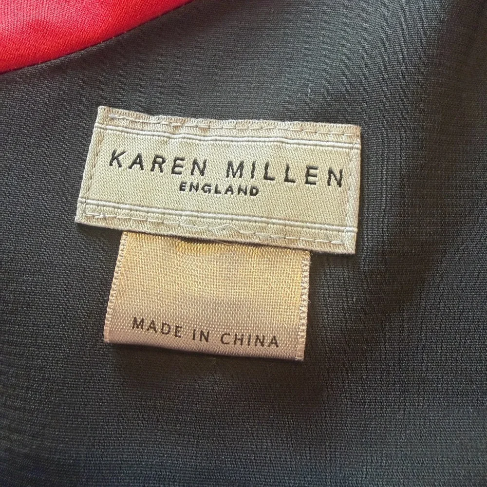 Karen Millen One Shoulder Red and Black Rosette Dress - Picture 7 of 7